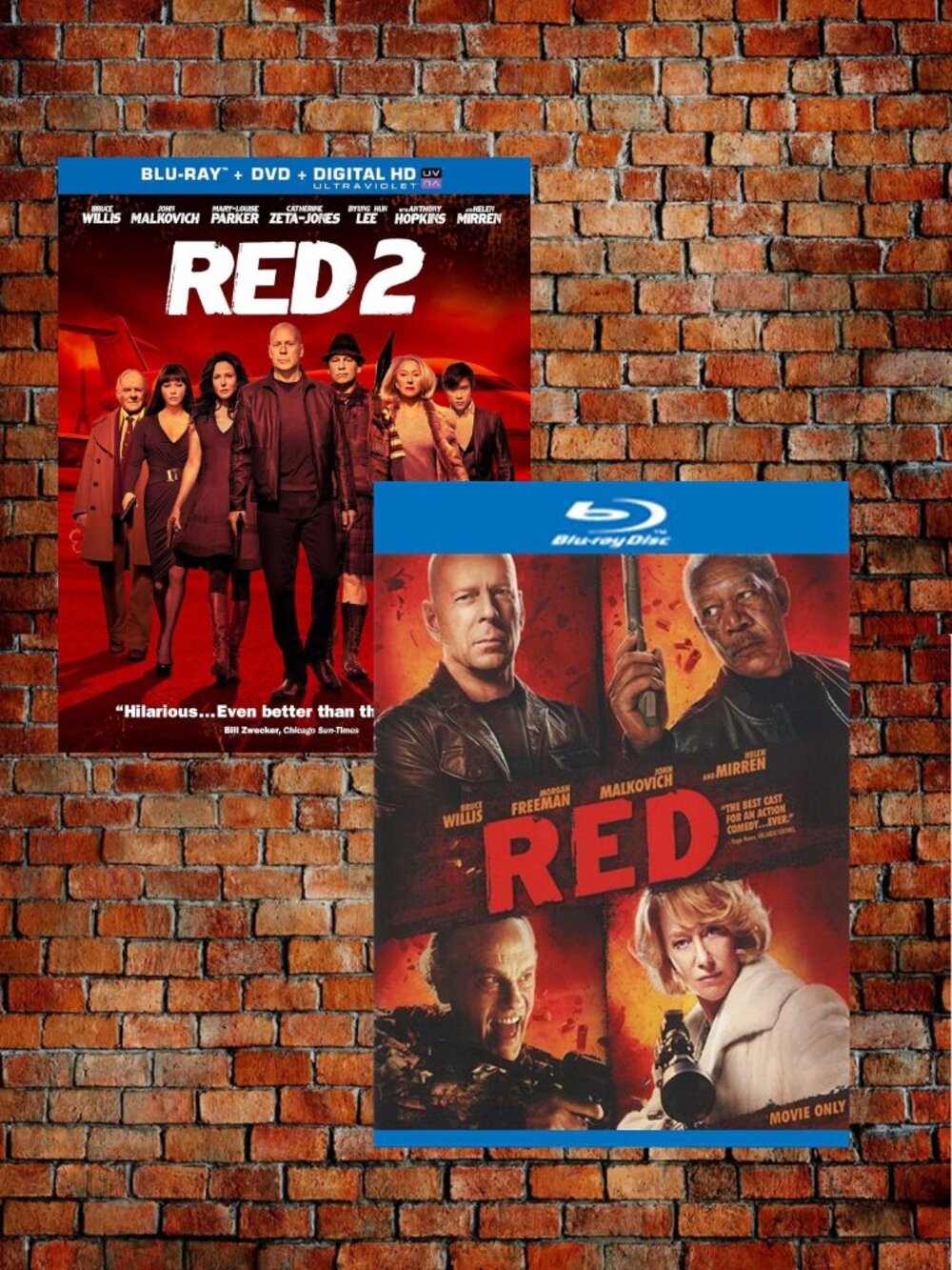 Red + Red 2 w/Bruce Willis, John Malkovich, Helen Mirren (Blu-Ray, Summit Ent.)